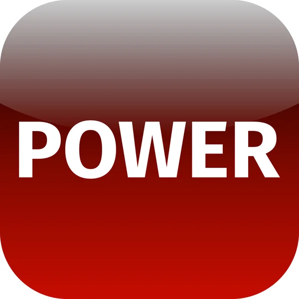 Text power red icon — Stok fotoğraf