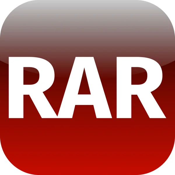 Arquivo rar ícone vermelho para aplicativos — Fotografia de Stock