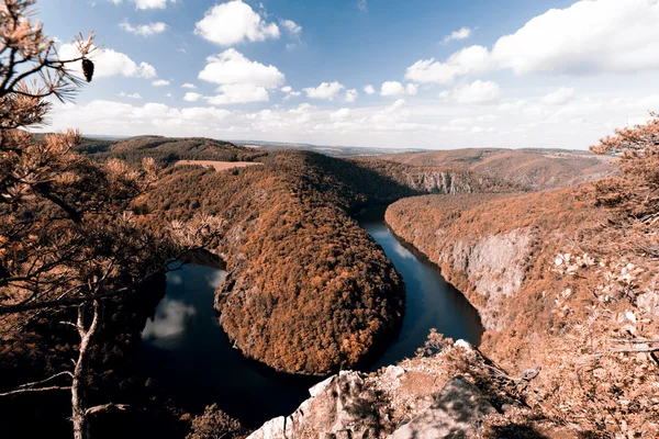 Slingrande av floden Vltava — Stockfoto