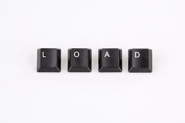 Load word written with black computer buttons over white — Stock Photo, Image