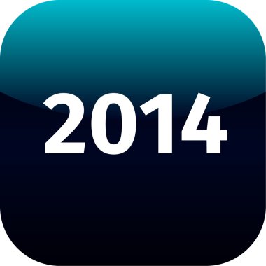 yıl 2014 mavi ve siyah simgesi