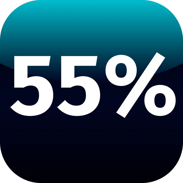 55 percent icon — Stock Vector