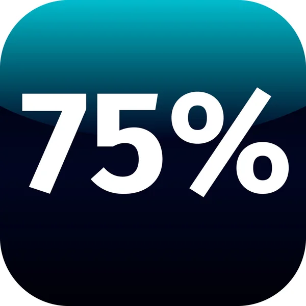 75 percent icon — Stock Vector