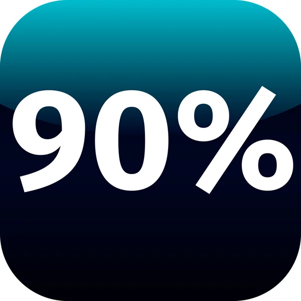 90 por ciento icono — Vector de stock