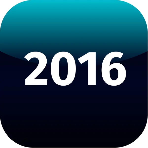 2016 年蓝色图标 — 图库矢量图片
