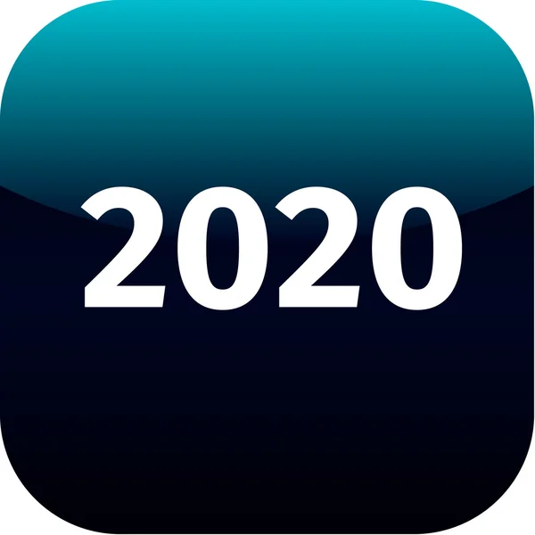 Año 2020 icono azul — Vector de stock