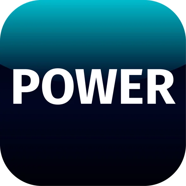 Text Power blaues Symbol — Stockvektor