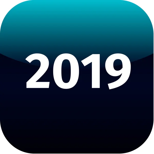 2019 рік блакитна ікона — стоковий вектор