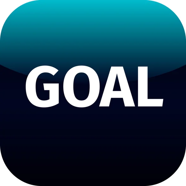 Blue and white goal square icon — Stock Photo, Image