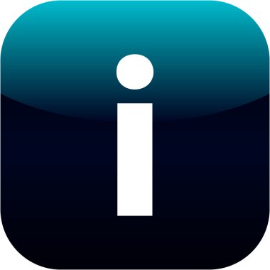 mavi ve beyaz bilgi düğmesi veya simgesi