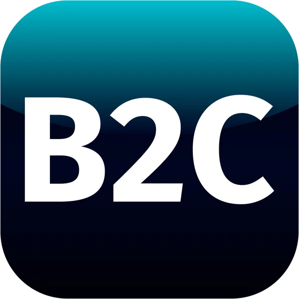 Blue B2C icon — Stock Photo, Image