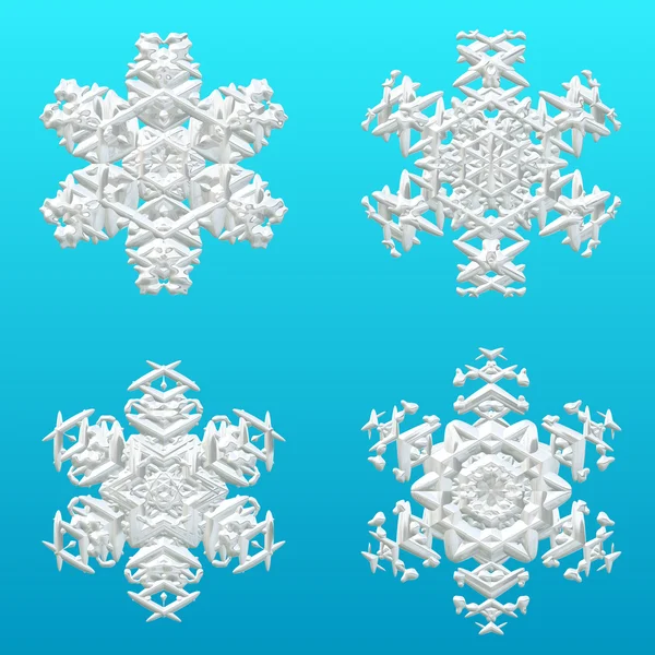 冬の雪やクリスマス ギフトの紙の snoflakes — ストック写真