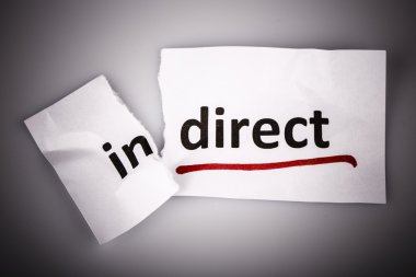 The word indirect changed to direct on torn paper clipart