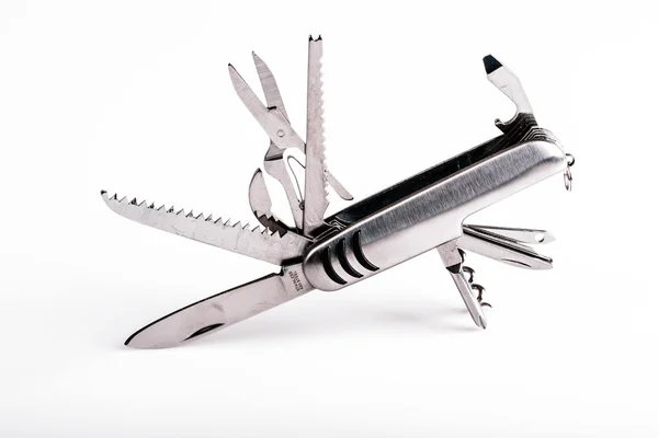 Metallic swiss army knife — Stock Photo, Image