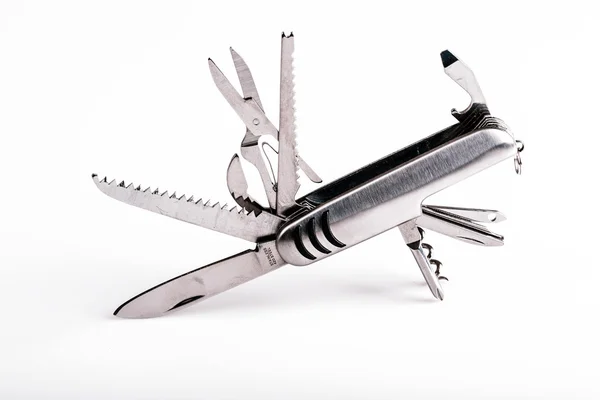Metallic swiss army knife Stock Image