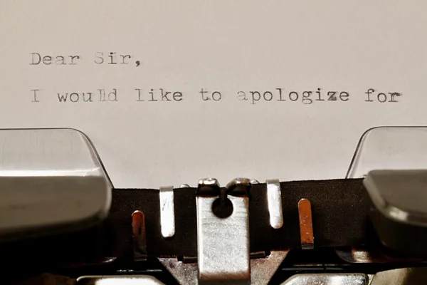 Text Dear Sir typed on old typewriter — Stock Photo, Image