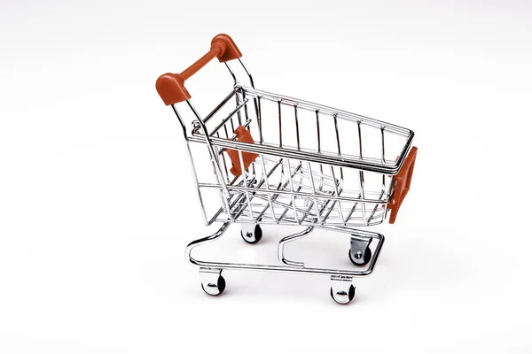 Shopping cart on white background — Stock Photo, Image