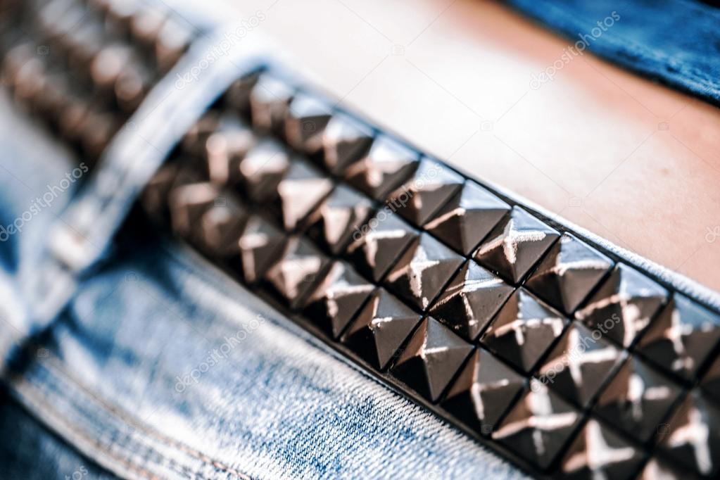 belt of metal studs or pyramid