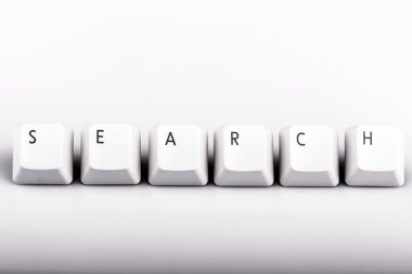 bilgisayar klavye tuşları üzerinde beyaz backgrou ile oluşan metin arama