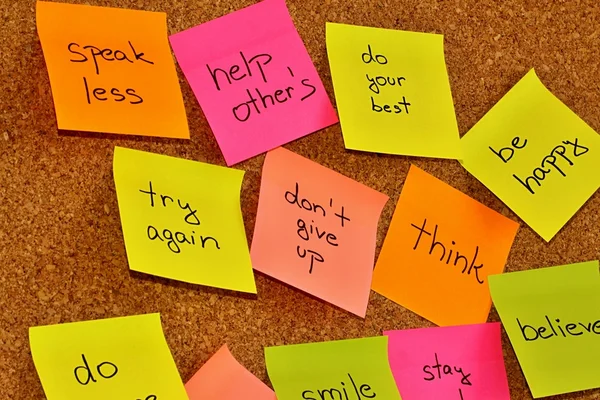 Notice board with sticky note pads — Stock Photo, Image