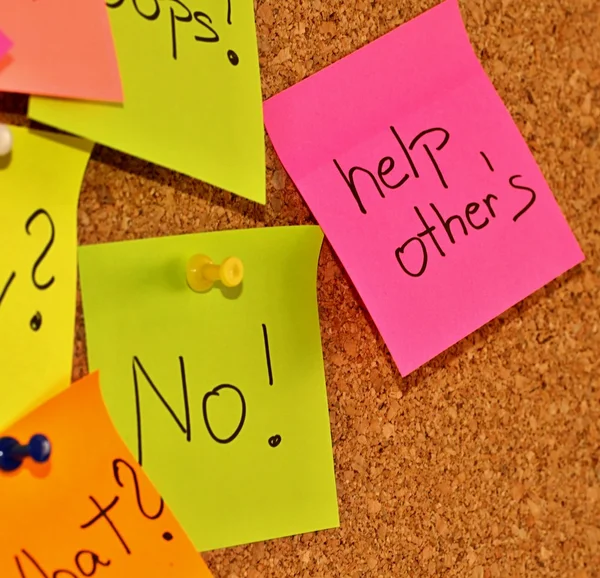 Notice board with sticky note pads — Stock Photo, Image