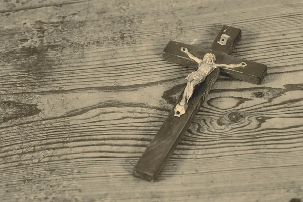 Beautiful old cross with jesus — Stock Photo, Image