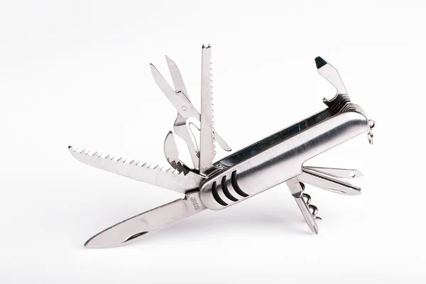 Metallic swiss army knife — Stock Photo, Image