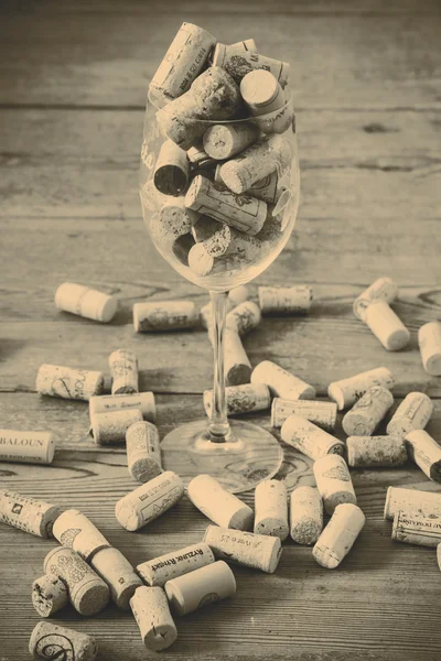 Vintage kork och glas — Stockfoto