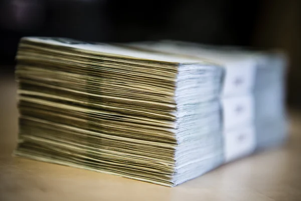 Pack of money - big pile of banknotes — Stock Photo, Image