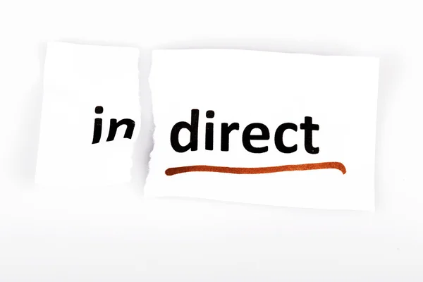 Cuvântul indirect schimbat pentru a direcționa pe hârtie sfâșiată — Fotografie, imagine de stoc