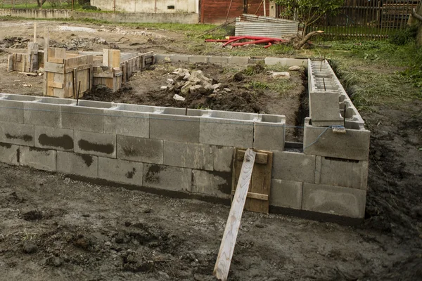 Betonfundament für neues Haus — Stockfoto