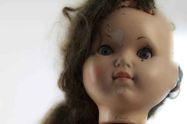 Head of beatiful scary doll like from horror movie — Stock Photo, Image