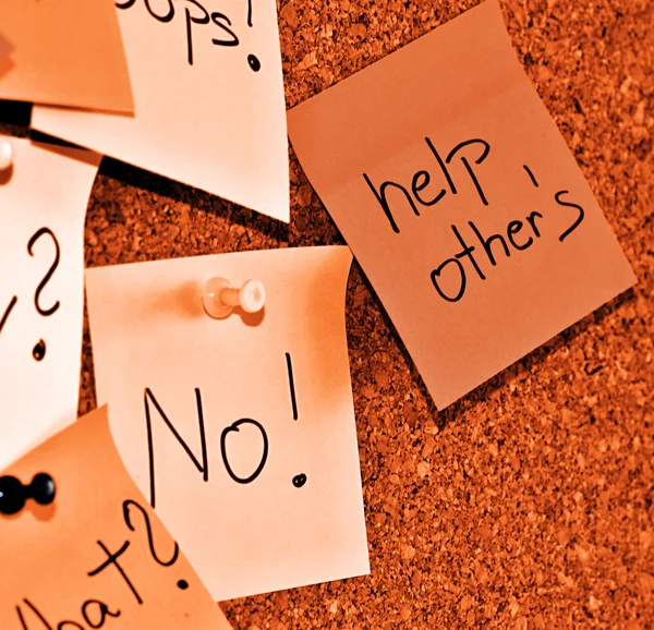 Notice board with sticky note pads — Stock Photo, Image