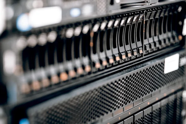 Storage server in server room, IT center — 스톡 사진