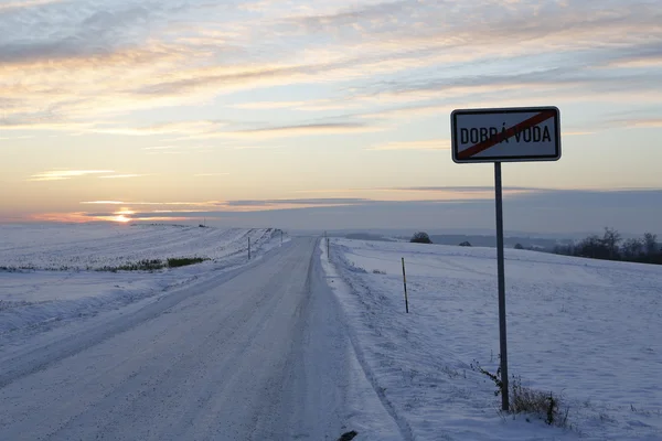 Zimní krajina - silnice — Stock fotografie