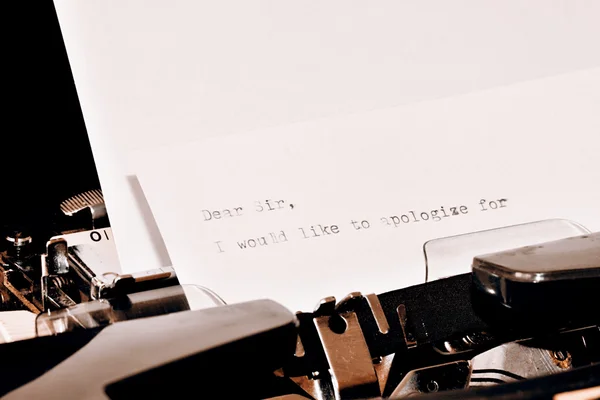 Text Dear Sir typed on old typewriter — Stock Photo, Image