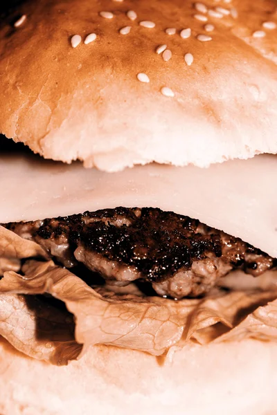 Detail of Big hamburger — Stock Photo, Image