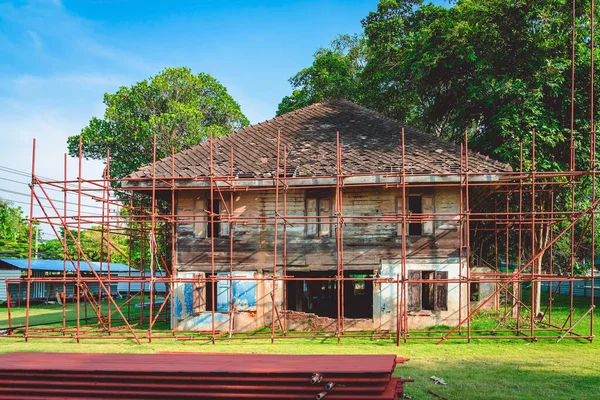 The old paper mill used to produce paper and banknotes during World War II, transformed into a new public attraction in Kanchanaburi, Thailand. (Cultural Economics with Tourism). Historical buildings.