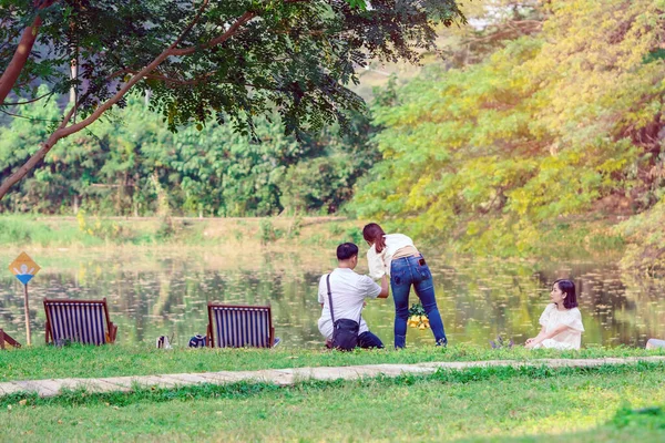 Kanchanaburi Thailand Januar Unbekannte Kommen Besuch Und Entspannen Sich Für — Stockfoto