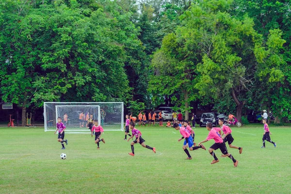 Kanchanaburi Thailand Julho Treinamento Jogo Futebol Entre Equipes Futebol Juvenil — Fotografia de Stock