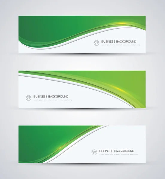 Green abstract beautiful business vector background wave banner — Stock Vector