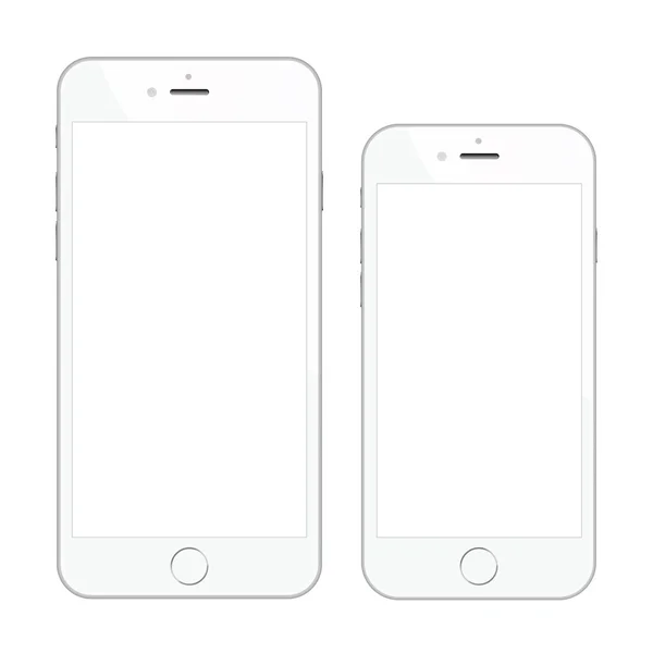 Deux illustrations vectorielles de smartphone blanc de haute qualité isolées — Image vectorielle