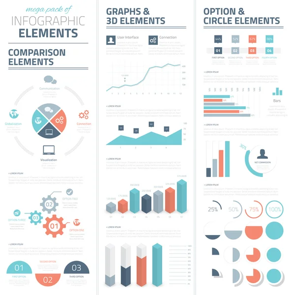 Infografía negocio vector elementos colección — Archivo Imágenes Vectoriales