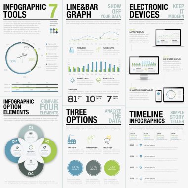 7 - iş vektör öğeleri için Infographics Infographic araçları