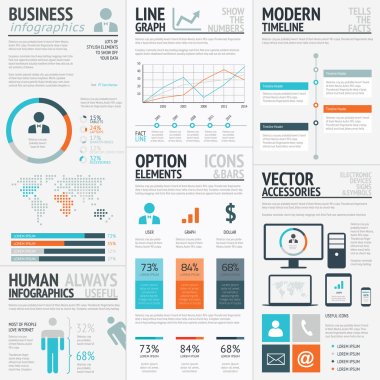 Business graphics data visualization vector element infographics