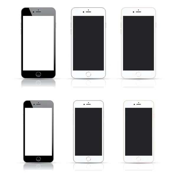 Collection of modern highly detailed vector smartphones — Stock Vector