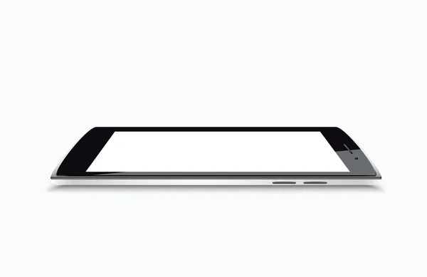 Widok z góry smartphone na białym tle nowoczesny czarny bardzo szczegółowe wektor — Wektor stockowy