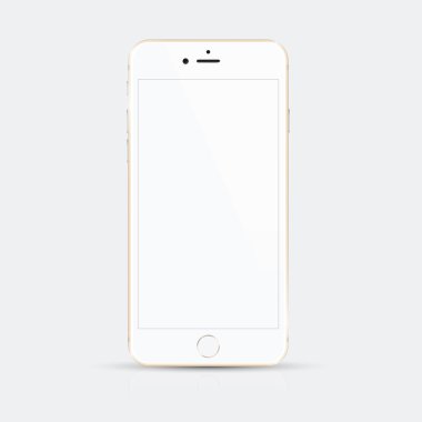 Beyaz ve altın smartphone vektör illüstrasyon kaliteli detayları ile