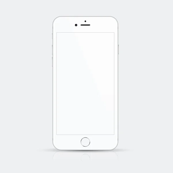 Ilustração de vetor de smartphone branco com detalhes de alta qualidade — Vetor de Stock