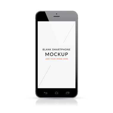 Siyah modern smartphone mockup vektör çizim